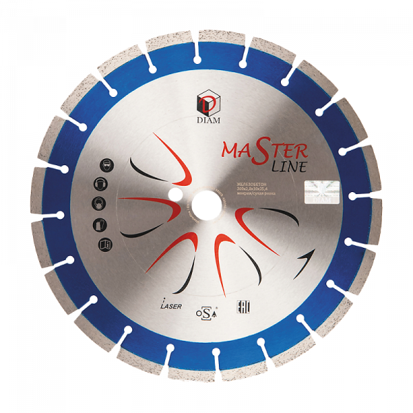 Круг сегментный алмазный железобетон Master Line 300*2,8*10*25,4 DIAM