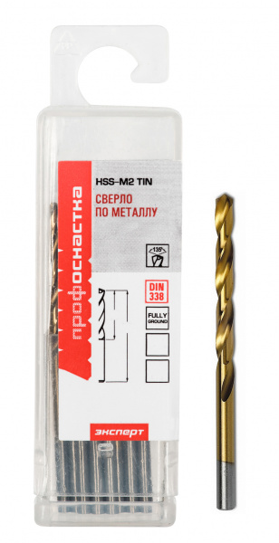 Сверло Ø  5,7 мм ц/х (10 шт.) HSS M2 TIN ПрофОснастка Эксперт